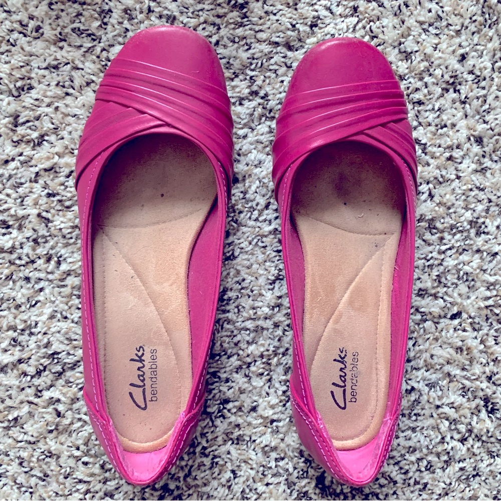 Pink Clarks Bendables Flats